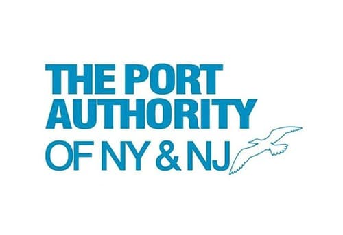 The Port Authority of NY & NJ logo featuring bold blue text and an outline of the region.