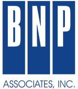 Stylized letters BNP in white on a solid blue background.
